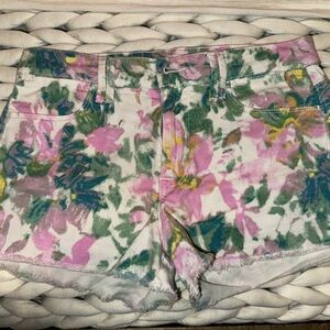 Multicolor Floral Jean Shorts